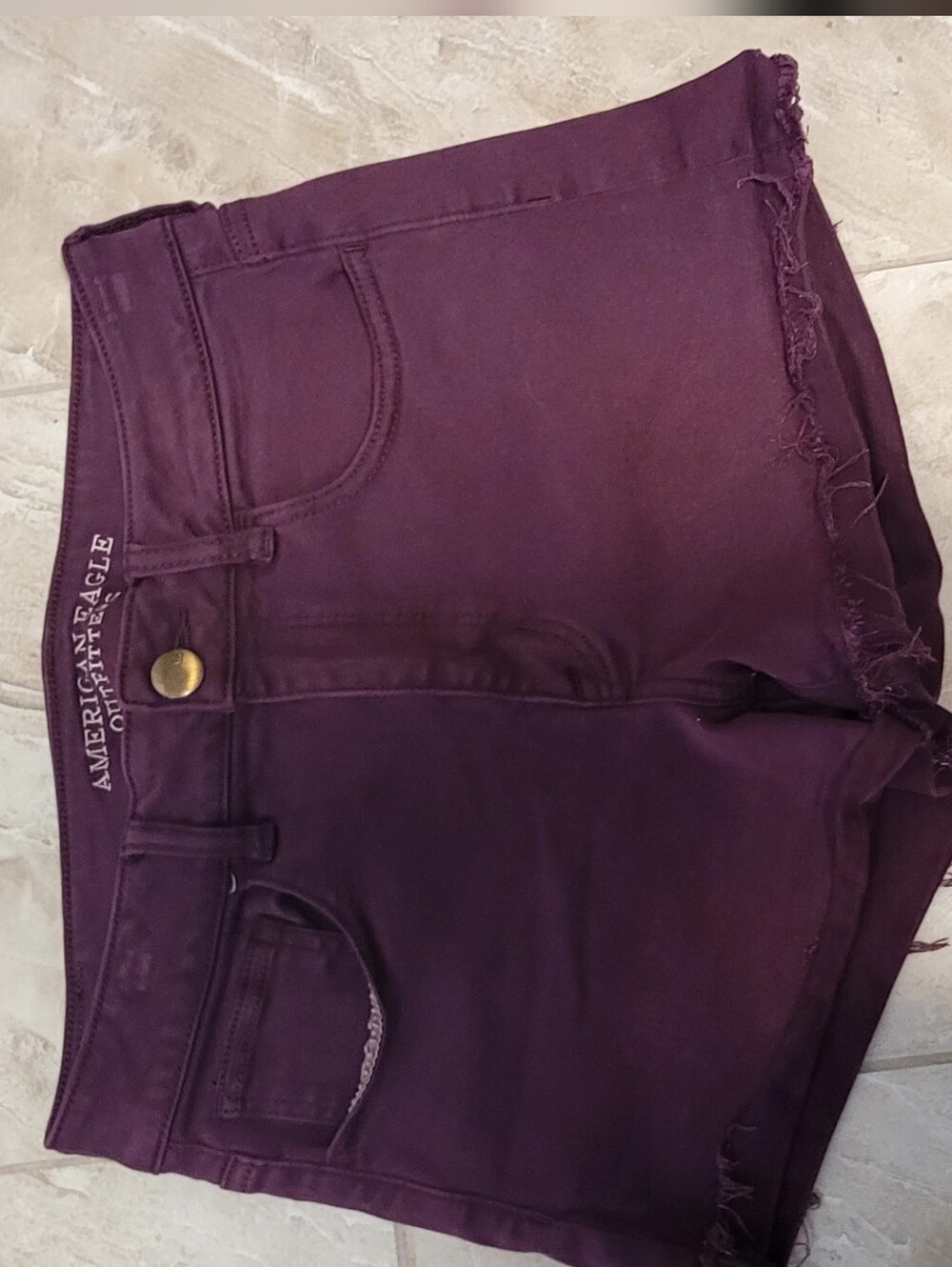 5 For $25 American Eagle Outfitters Plum Frayed Hem Denim Shorts